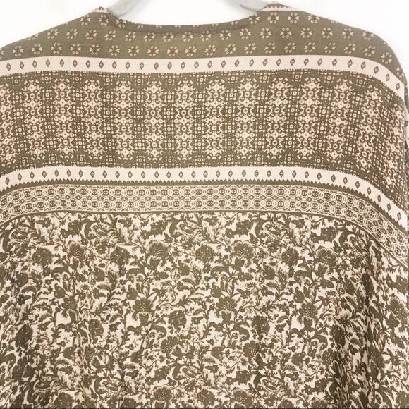 AUDREY 3+1 | Boho Duster Kimono Green Tan Medium - Picture 6 of 8